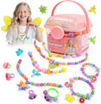 BIRANCO. Deluxe Beading Set with 350+ Pop Beads Include Butterfly, Bee, Dragonfly with Transparent Wings, and Ladybug Jewelry Making Kit for Kids Ages 3-8
