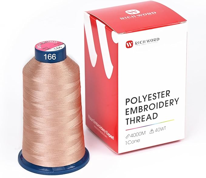 Richword Selected Brown Embroidery Thread 4000M(4374Y) 40WT Polyester Thread 100 Colors Selected for Commercial Multi Needles and Single Needle Embroidery Machine 0166
