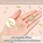 14K Gold Plated 925 Sterling Silver Lobster Claw Clasp with Closed Jump Rings,Necklace Clasps and Closures Suitable for Jewelry Making Necklaces Bracelet Made in Italy