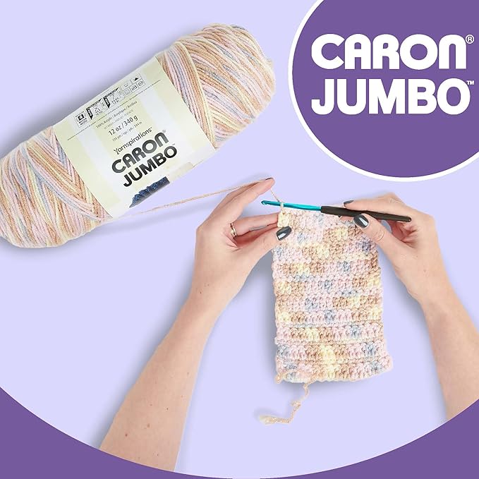 Caron 327689 294009-9009 Jumbo Ombre Yarn - (4) Medium Worsted Gauge 100% Acrylic - 12 oz - Country Basket - Machine Wash & Dry