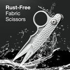 Premium Fabric Scissors for Cutting Clothes, Small Multi-Purpose Stainless Sewing Leather Dressmaking, Professional Crafting Shears Microcrystalline Steel Shears Office Cutting Tools (Silver)