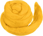 MECCANIXITY Wool Roving Yarn Soft Felting Wool 50g/1.76oz Pure Chunky Roving Yarn for Needle Felting Knitting Blanket Spinning Weaving Art DIY Craft Yellow