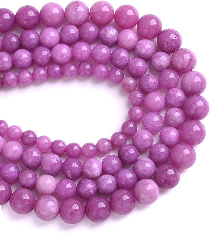 12MM 32PCS Purple Lepidolite Mica Stone Loose Beads for Jewelry Making DIY Bracelet Necklace