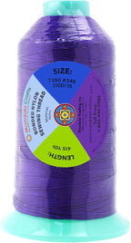 Mandala Crafts Bonded Nylon Thread Violet Heavy Duty Sewing Threads - 415 YDs Size 346 210D T350 Tex 350 Thread for Leather Jeans Weaving Outdoor Marine Upholstery Threads