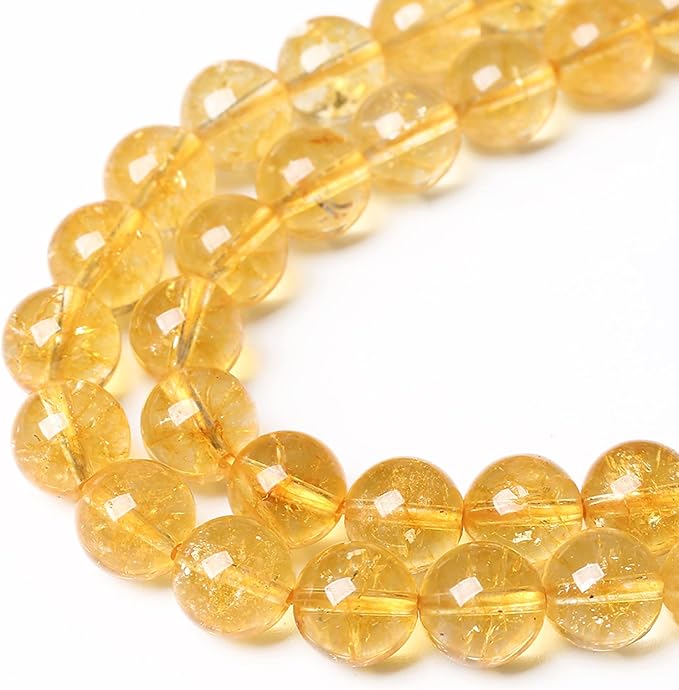 10mm 36Pcs Natural Citrine Beads for Jewelry Making Gemstone Round Loose Beads DIY Bracelet Necklace