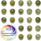NCB 200pcs 8mm Canadian Jade Loose Beads for Jewelry Making, Natural Semi Precious Beads Round Smooth Gemstones Spacer Beads Charms for Necklaces Bracelets (Canadian Jade, 8mm 200Beads)