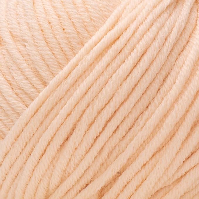 Estako Wool 98 100% Superwash Merino Wool Medium Worsted Weight Soft Knitting and Crochet Yarn 1.76 oz (50gr) 98 yds (90 m) (6351-Peach Puff)