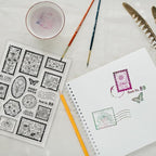 GLOBLELAND Vintage Flower Stamp Clear Stamps for DIY Scrapbooking Butterfly Postmark Silicone Stamp Seals Transparent Stamps for Cards Making Photo Album Journal Home Decoration 8.27×5.83inch