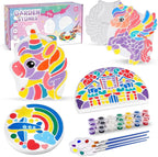 IFLOVE Paint Your Own Stepping Stones for Kids Craft Kits,Arts and Crafts for Kids Ages 4-8,5 Pack Painting Crafts for Girls Ages 8-12，Outdoor Toys Art Supplies Toddler Birthday Gift (Unicorn)