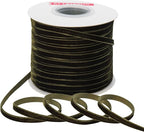 Nylon Velvet Ribbon Single Faced,1/4 Inch X 50Yards Spool (Moss Green)