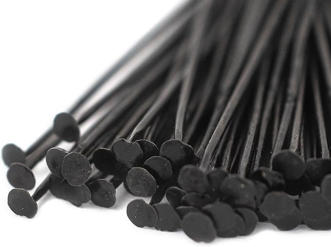 The Bead Chest Midnight Brass 21 Gauge 1.5 Inch Head Pins (Approx 100 Pieces)