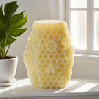 Honeycomb Cylinder Flower Succulent Peony Cylinder Candle & Resin Mold - Resin Casting Silicone Molds for Home Decor & Candle Making Wave Spiral Mold