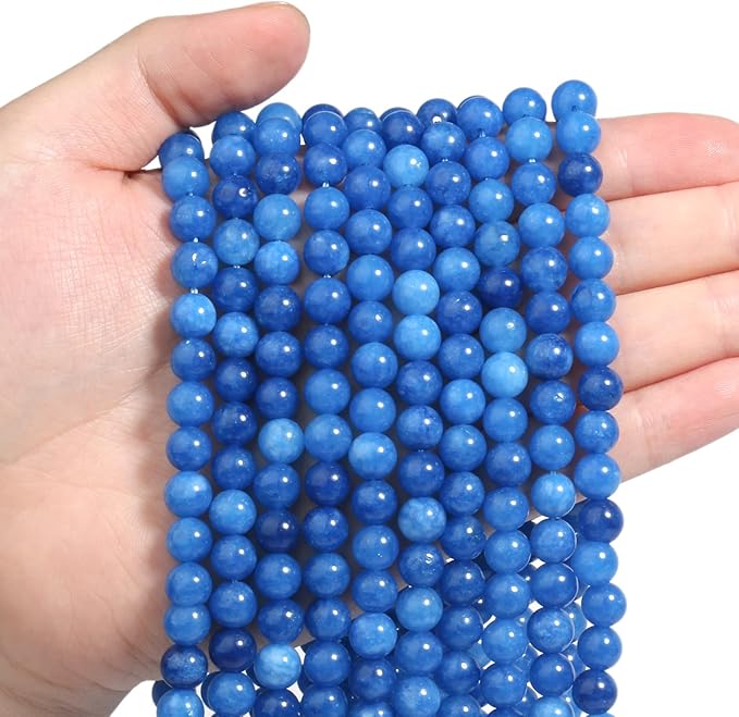 45pcs 8mm Natural Stone Beads Kyanite Beads Crystal Gemstone for Jewelry Making, DIY Bracelet Necklace