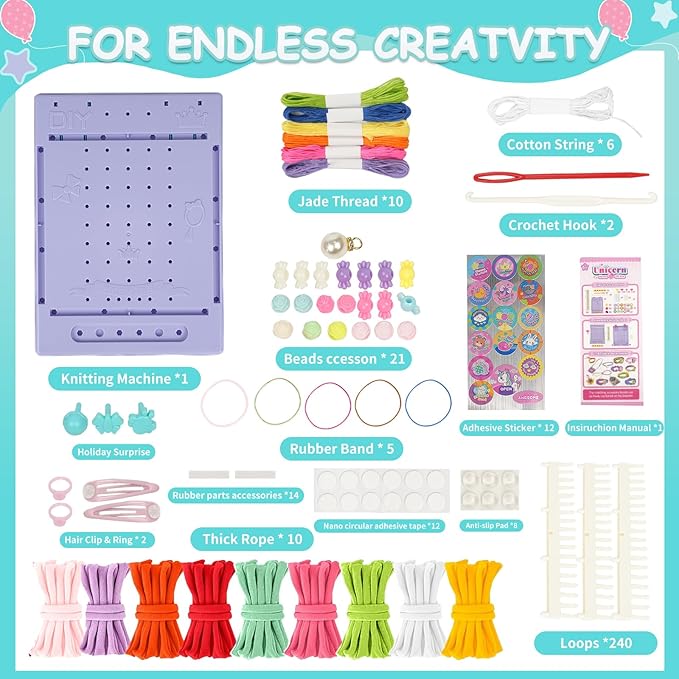 Friendship Bracelet Making Kit Toys Girls for Gifts Age 8 Year+,Quick Maker DIY Arts and Crafts Toys Kits,Best Every for 6-12 Year Girls Christmas, Birthdays Gifts (Yellow)