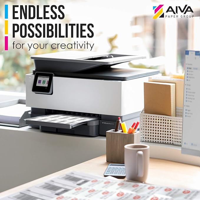 Printable Vinyl Sticker Paper for Laser Printer - Glossy White - 30 Self-Adhesive Sheets - Waterproof Decal Paper - Standard Letter Size 8.5"x11"