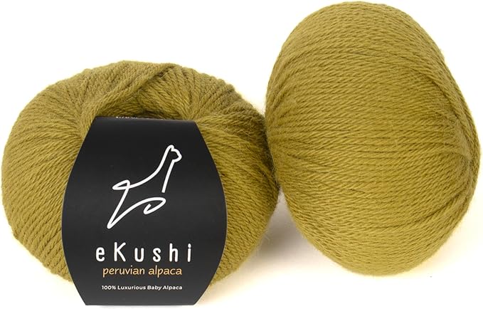 100% Baby Alpaca Yarn for Knitting & Crocheting - Set of 2 Skeins of Premium Yarn DK - Lightweight, Hypoallergenic & Thermal Peru Made - Ideal for Delicate Projects (GR579 - Olive)
