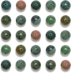 NCB 100pcs Original Natural Stone Beads Gemstone Round Loose Beads 6mm 8mm 10mm (Indian Agate, 10mm 100Beads)
