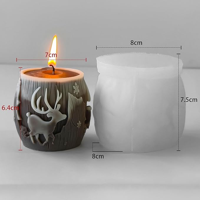 Deer Animal Molds Animal Spiral Wave Pillar Rotate Candle & Resin Mold - Resin Casting Silicone Molds for Home Decor & Candle Making Wave Spiral Mold