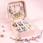 UFU Charm Bracelet Making Kit Girls Beads for Jewelry Making Kit, Unicorns Arts Crafts Gifts Set for Teen Girls Age 5 6 7 8-12, with a Portable Bracelet Organizer Box