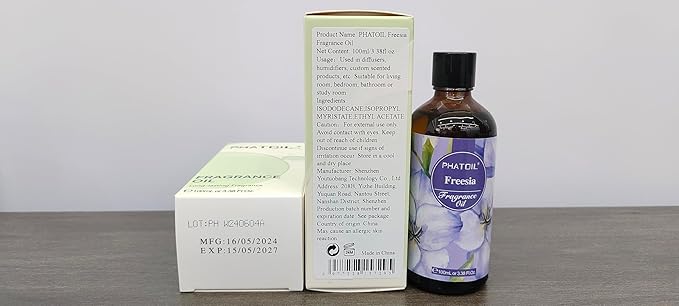 PHATOIL Freesia Fragrance Oils for Aromatherapy, 3.38FL.OZ Diffuser Oils for Home, Perfect for Aromatherapy, Humidifiers, Yoga, DIY Candle and Soap Making - 100ml