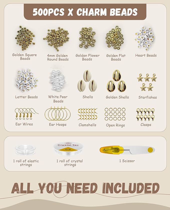 ClaBead 6300 Pcs Clay Beads Bracelet Making Kit for Adults, 24 Colors 6mm Clay Beads for Bracelets Making, Jewelry Making Kits with Letter Beads for Girls 13-15, Friendship Bracelet Kit for Women