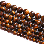 10MM 36PCS Natural Stone Yellow Tiger Eye Stone with Iron Mine Beads for Jewelry Making DIY Bracelet