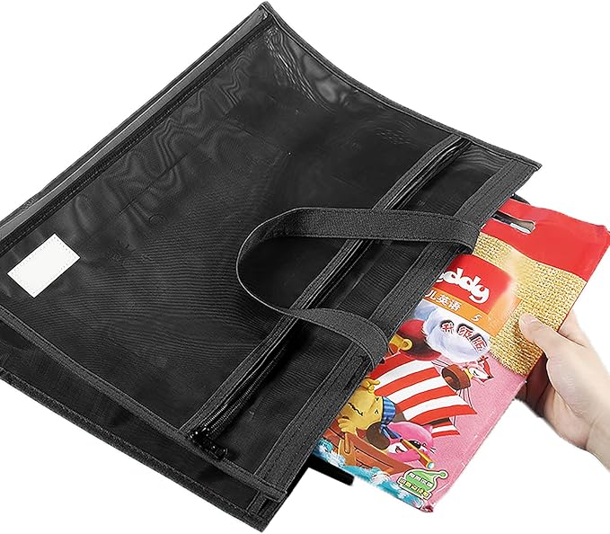 Art Portfolio Bag 18 x 12 Inch, Poster Storage Bag with Handle and Zipper Organizer Transparent Bag for Posters Board, Painting Book, Bulletin Boards, Watercolor Sketchbook