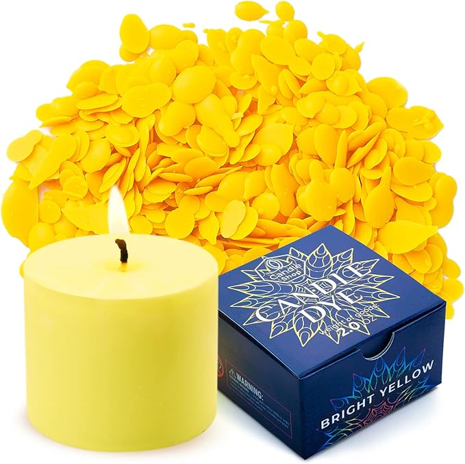 Bright Yellow Candle Dye 2oz for Soy Candle Making – Highly Concentrated Candle Wax Dyes – Candle Shop Premium Color Dye Chips for Soy Wax, Beeswax, Paraffin