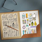 CHGCRAFT Painting Tools Clear Stamps Cake Transparent Silicone Stamps Brushes Brushboard Silicone Clear Stamp for Cards Making DIY Scrapbooking Album Photo Journal