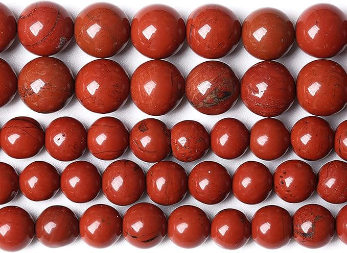 8MM 45PCS Natural Stone Chinese Red Jaspers Spacer Beads for Jewelry Making DIY Bracelet