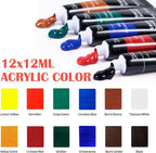 Falling in Art 52Pcs Acrylic Paint Set with Table Easel, Art Painting Kit with Acrylic Paints, Canvas Panels, Paintbrushes, Canvas Supplies Kit for Kids, Adults, Beginners, and Artists, Red