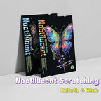 Scratch Paper Art for Adults-Glow in The Dark Scratch Painting Craft Kit (8 Sheets A4)|DIY Foil Engraving Art Set|Stress Relief Gift for Travel Lovers,Craft Lovers,Home Decors (Butterfly & Whale)