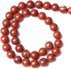 8MM 45PCS Natural Stone Chinese Red Jaspers Spacer Beads for Jewelry Making DIY Bracelet