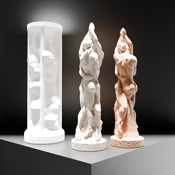 Couple Candle Mold Portrait Candle Resin Mold - Resin Casting Silicone Molds for Home Decor & Candle Making Wave Spiral Mold