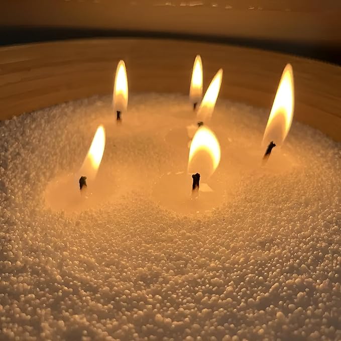 NICEME White Candle Sand with Wicks Pearled Candle Wax Beads, 26OZ/ 750g Customized Powder Candle Making Kit All Natural Granulated Wax for Candles Self Extinguish Refillable Candles with 30pcs Wicks