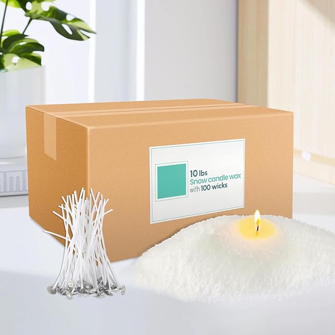 ECLHTLNY 10LB DIY Snow Pearled Candle- Powder Candle Making for Soy Wax Candle Crafts- Natural Candle Making Supplies- HIGH Class Material- LongLasting Burn Time