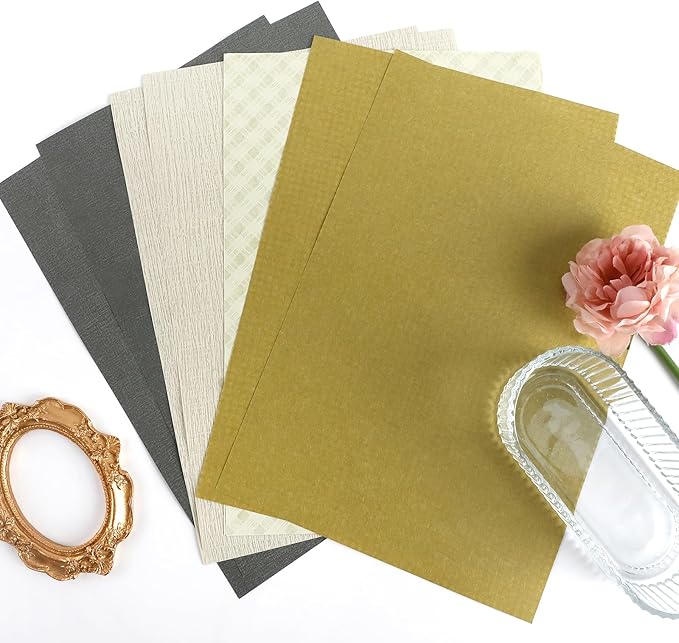 30 sheets Textured art Paper Assorted Set 5.8x8.3 Inch A5 mixed Special Craft Paper for Scrapbooking Junk Journaling Supplies dialy Plan gift Card Embellishments work (Green)