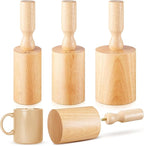 Juexica 3 Pcs Pottery Clay Molds 3 Size 2.5'', 3.1'', 3.7'' Plaster Mug Vase Tools with Removable Handle, Pottery Cup Shaping Tool Wood Slump Press Mold for DIY Ceramic Cup Mug Vase Making