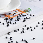 1200pcs Black 3mm Bicone Crystal Beads for Jewelry Making – Small Faceted Glass Beads for Bracelets, Earrings, Loc Sprinkles, DIY Crafts