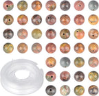 Natural Stone Beads Picasso Round Genuine Stone Beading Loose Gemstone Hole Size 1mm DIY Charm Smooth Beads for Bracelets Necklaces Earrings 6mm 200pcs (Picasso 6mm)