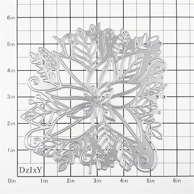 DzIxY Christmas Hollow Flowers Metal Cutting Dies for Card Making Kit Embossing Paper Die Cuts Scrapbook Machine Stencils Storage Pockets Supplies