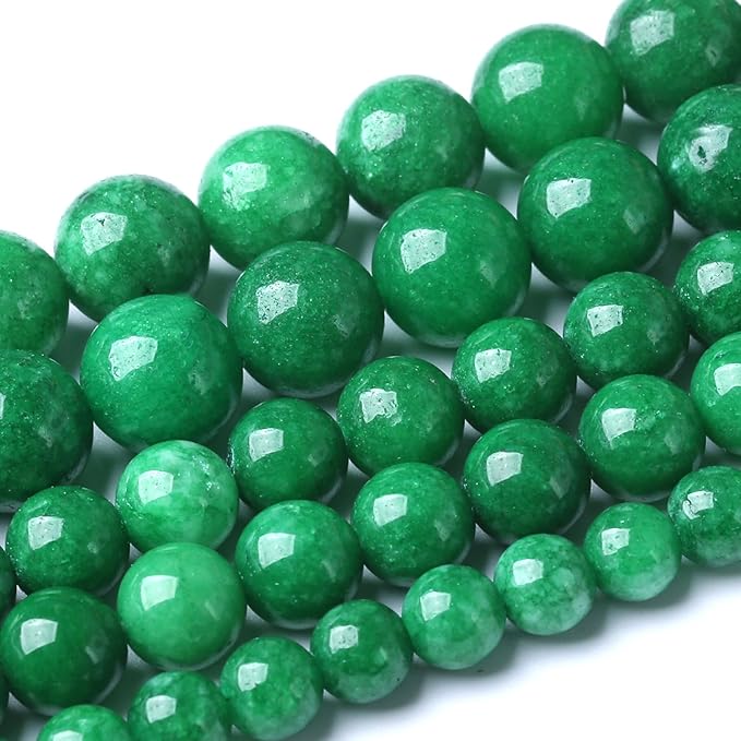 8MM Blackish Green Cloudy Chalcedony Stone Beads Round Loose Beads for Jewelry Making Bracelet Necklace 90pcs 2 Strands 32"