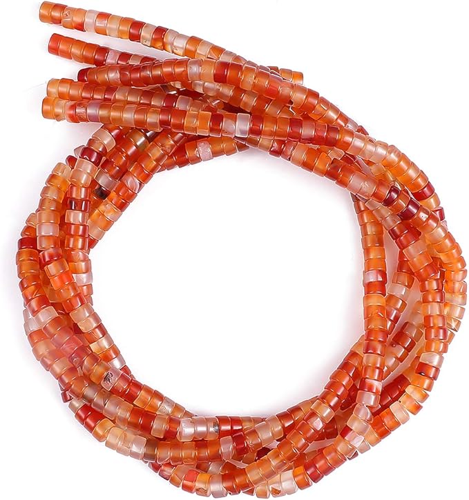 Natural Red Agate Spacer Beads Caps Loose Semi Gemstone for Beading Jewelry Making 6mmx3mm 38cm