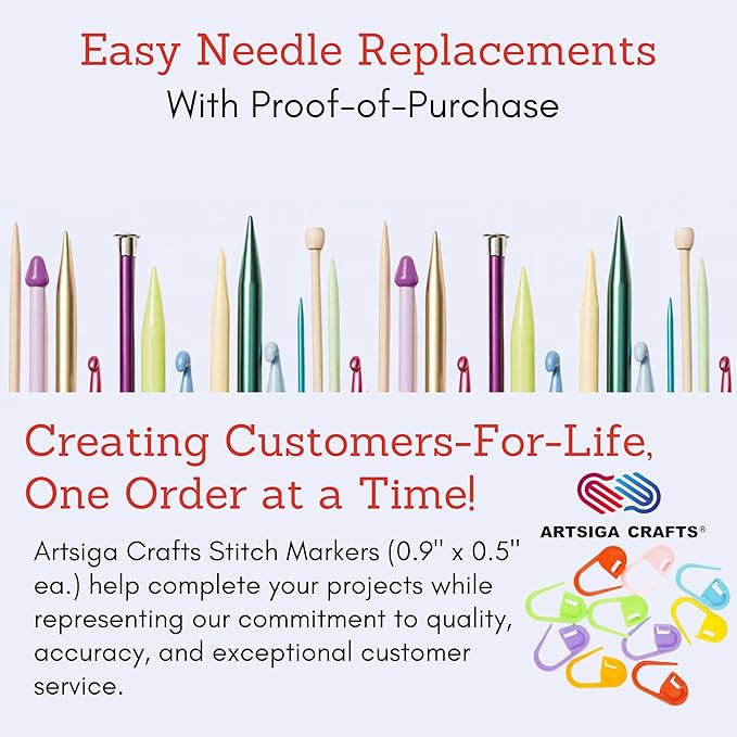 KnitPro Dreamz Circular Knitting Needles 16 inch, Size 10.5 (40cm, 6.50mm) with 10 Colorful Stitch Markers