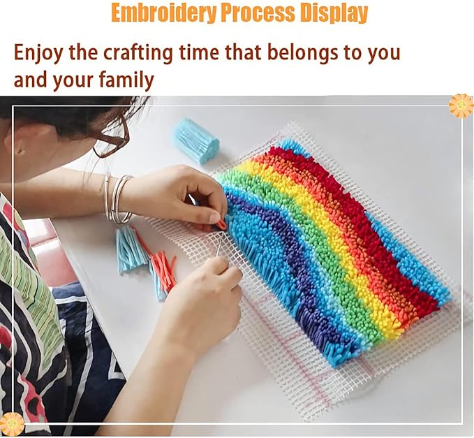 Latch Hook Kits for Adults 20.5 X 15 Inch DIY Needlework Unfinished Crocheting Rug Kit with Color Preprinted Pattern,Zd654