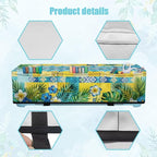 Binienty Dust Cover for Cutting Machine, Tropical Plumeria Pine Needle Leaf Stylish Scrapbooking Die-Cut Machine Cover with 3 Storage Pouch Craft Tool Organizer Holder