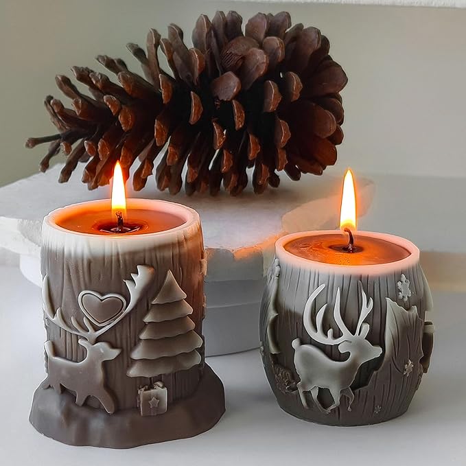 Deer Animal Molds Animal Spiral Wave Pillar Rotate Candle & Resin Mold - Resin Casting Silicone Molds for Home Decor & Candle Making Wave Spiral Mold