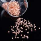 1200PCS 3mm Bicone Crystal Glass Beads for Jewelry Making, Sparkling Mini Beads for Suncatchers, DIY Bracelets & Craft Projects (Pink)