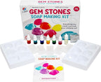 Gem Stones Soap Making Kit, Soap Molds, DIY Arts & Crafts Project, Gift & STEM Science Experiment for Kids Girls Boys Ages 8-12 and Up