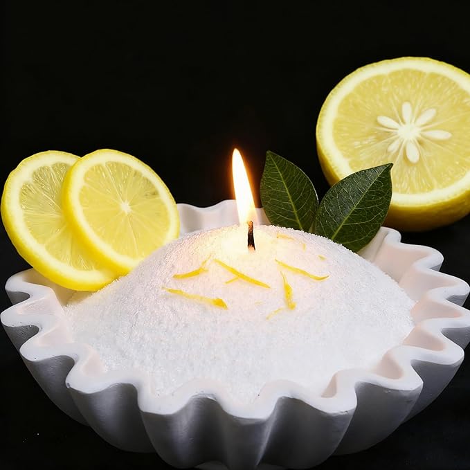 Aufien Candle Sand with Wicks,21.4 Oz Pearled Candle, DIY Bead Powder Sand Wax Making kit Refillable Non Toxic for Handmade, Wedding and Halloween Christmas Decorations White Fresh Lemon Scented